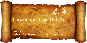 Landesman Hamilkár névjegykártya